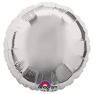 Anagram 18 inch CIRCLE - METALLIC SILVER Foil Balloon 20576-02-A-U