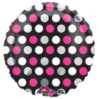 Anagram 18 inch CIRCLE - PINK & WHITE DOTS Foil Balloon 15084-02-A-U