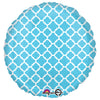 Anagram 18 inch CIRCLE - QUATREFOIL BLUE AND WHITE Foil Balloon 32660-02-A-U