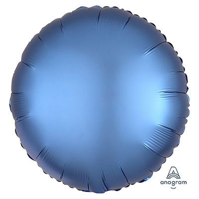 Anagram 18 inch CIRCLE - SATIN LUXE AZURE Foil Balloon 36808-02-A-U