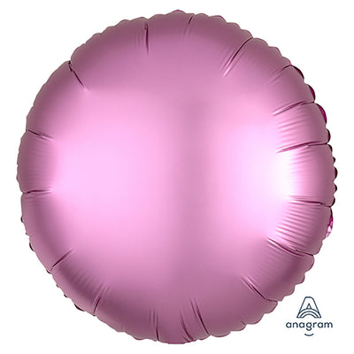 Anagram 18 inch CIRCLE - SATIN LUXE FLAMINGO Foil Balloon 36821-02-A-U