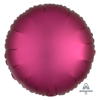 Anagram 18 inch CIRCLE - SATIN LUXE POMEGRANATE Foil Balloon 36827-02-A-U
