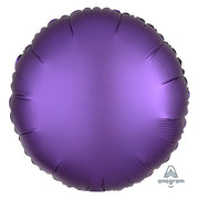 Anagram 18 inch CIRCLE - SATIN LUXE PURPLE ROYALE Foil Balloon 36817-02-A-U