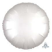 Anagram 18 inch CIRCLE - SATIN LUXE WHITE SATIN Foil Balloon 38589-02-A-U