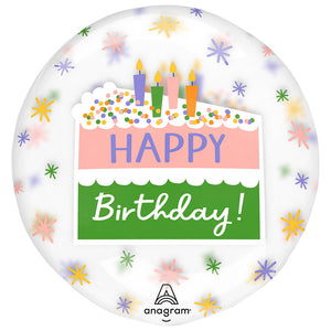 Anagram 18 inch CLEARZ - HAPPY BIRTHDAY CAKE SLICE Plastic Balloon 45318-11-A-P