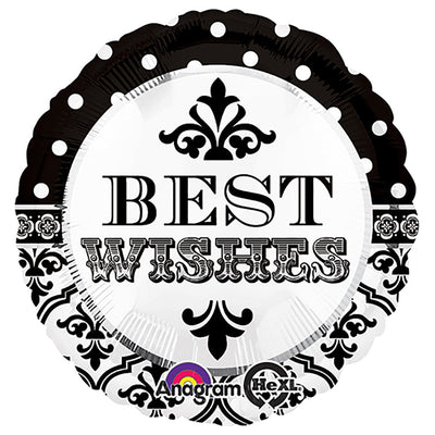 Anagram 18 inch DAMASK & DOTS BEST WISHES Foil Balloon 24545-01-A-P