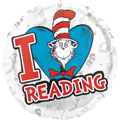 Anagram 18 inch DR. SEUSS HATS OFF TO READING Foil Balloon 34710-02-A-U