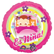 Anagram 18 inch ES NINA BABY GIRL IN BED Foil Balloon 31157-01-A-P