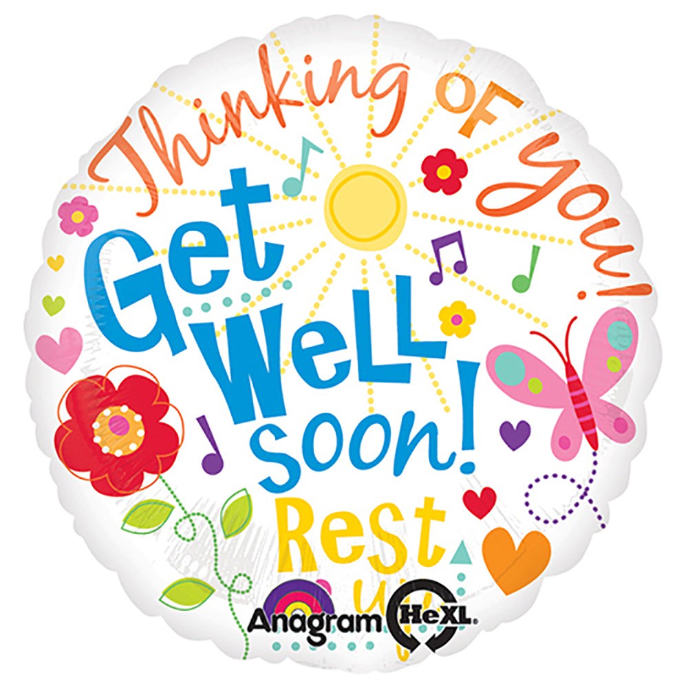 Anagram 18 inch GET WELL MESSAGES Foil Balloon 22002-01-A-P