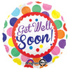 Anagram 18 inch GET WELL SOON DOTS Foil Balloon 30781-01-A-P