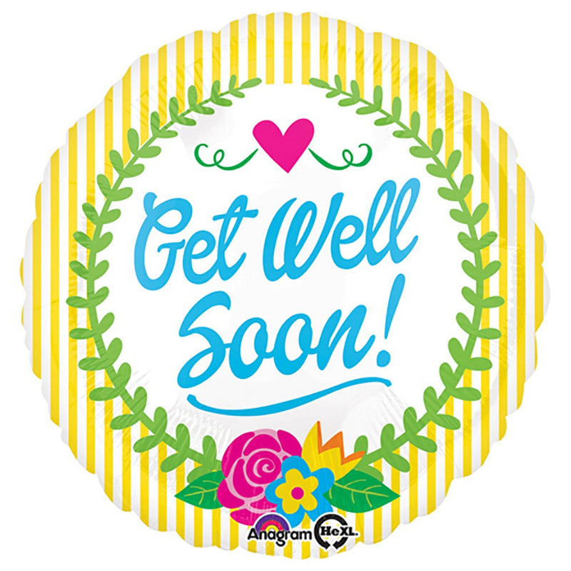 18 inch Anagram Get Well Soon Laurel Foil Balloon - 33701