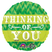 Anagram 18 inch GREEN CHEVRON THINKING OF YOU Foil Balloon 28731-01-A-P