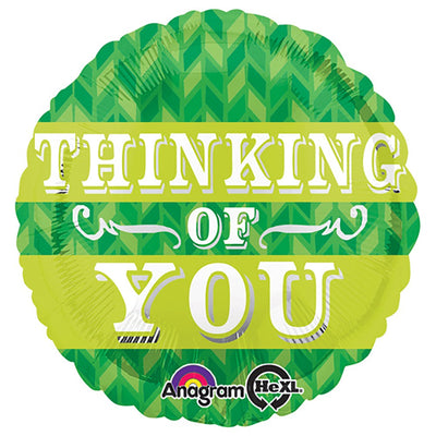 Anagram 18 inch GREEN CHEVRON THINKING OF YOU Foil Balloon 28731-01-A-P