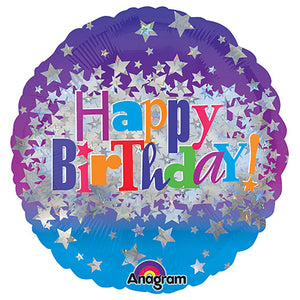 Anagram 18 inch HAPPY BIRTHDAY BRIGHT STARS Foil Balloon 24482-01-A-P