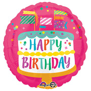 Anagram 18 inch HAPPY BIRTHDAY FANCY FLAGS CAKE Foil Balloon 33315-01-A-P