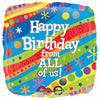 Anagram 18 inch HAPPY BIRTHDAY FROM ALL OF US Foil Balloon 17940-01-A-P