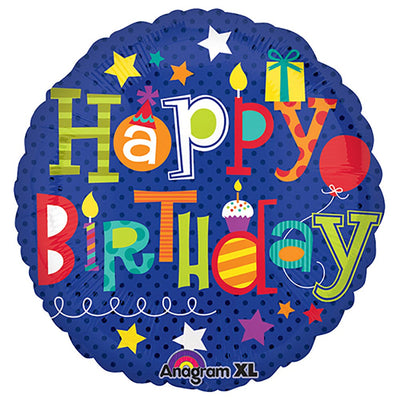 Anagram 18 inch HAPPY BIRTHDAY FUN TYPE Foil Balloon 24494-01-A-P