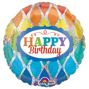 Anagram 18 inch HAPPY BIRTHDAY RAINBOW Foil Balloon 33569-02-A-U