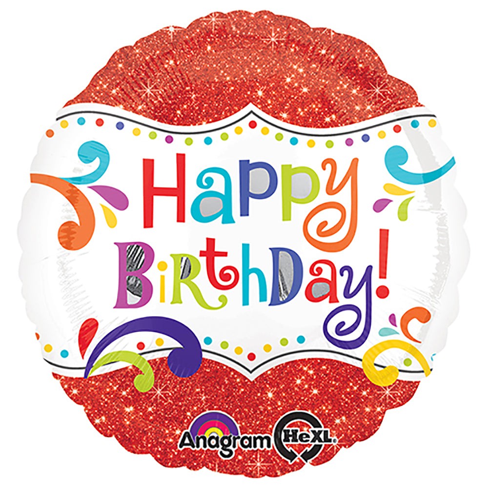 Anagram 18 inch HAPPY BIRTHDAY SPARKLE Foil Balloon 30728-01-A-P
