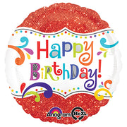 Anagram 18 inch HAPPY BIRTHDAY SPARKLE Foil Balloon 30728-01-A-P