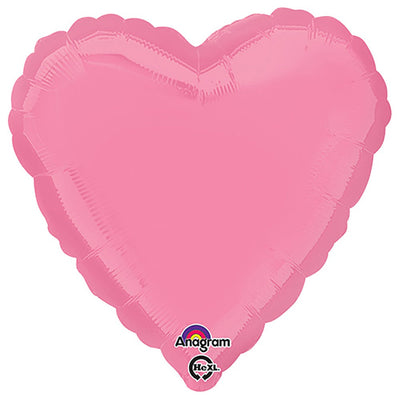 Anagram 18 inch HEART - BRIGHT BUBBLE GUM PINK Foil Balloon 23020-02-A-U