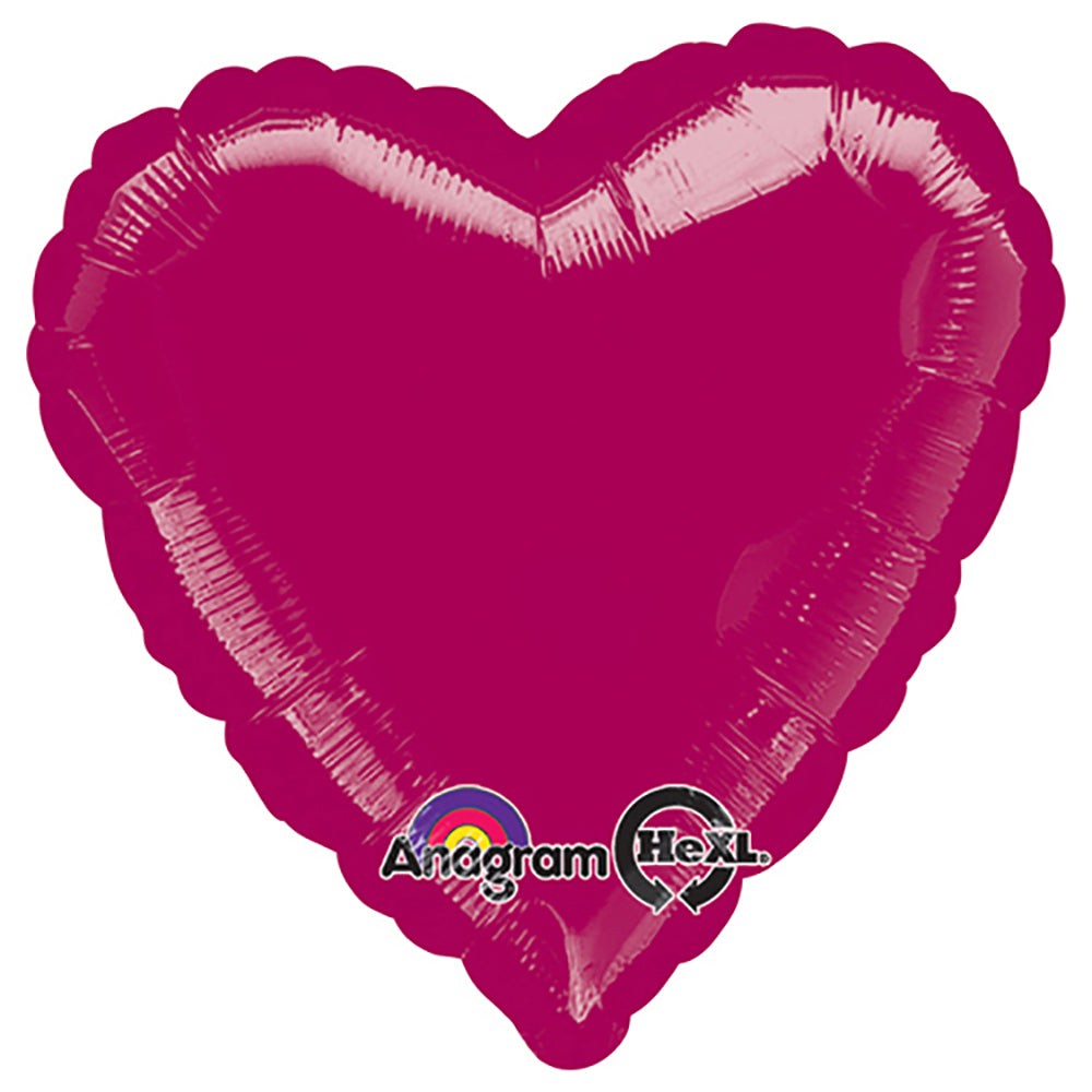 Anagram 18 inch HEART - BURGUNDY Foil Balloon 11112-02-A-U