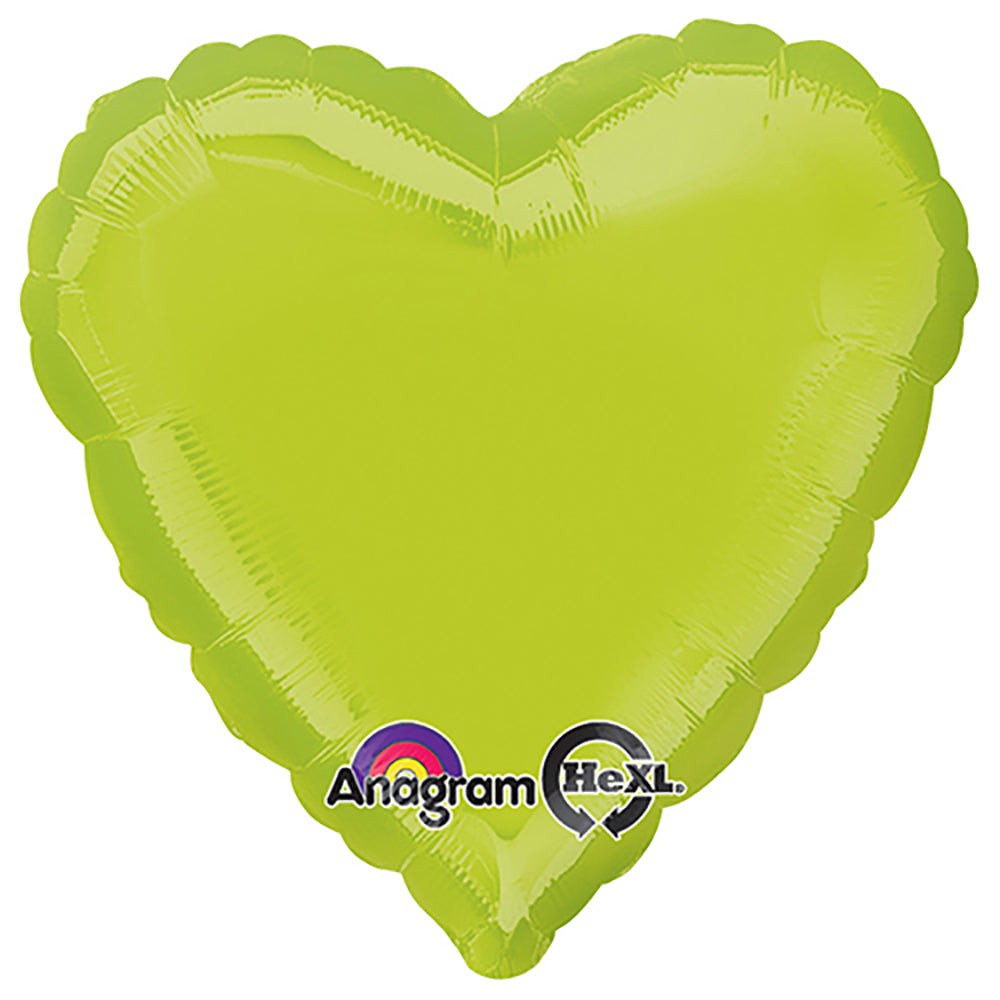 Anagram 18 inch HEART - KIWI GREEN Foil Balloon 23016-02-A-U