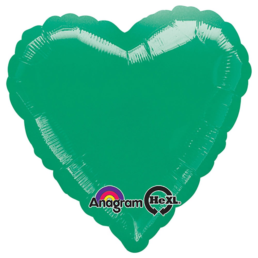 Anagram 18 inch HEART - METALLIC GREEN Foil Balloon 10557-02-A-U