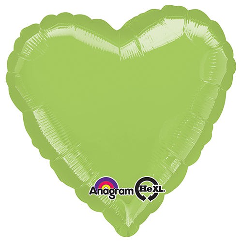 Anagram 18 inch HEART - METALLIC LIME GREEN Foil Balloon 07127-02-A-U