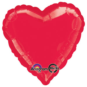 Anagram 18 inch HEART - METALLIC RED Foil Balloon 10584-02-A-U
