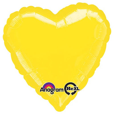 Anagram 18 inch HEART - METALLIC YELLOW Foil Balloon 80049-02-A-U