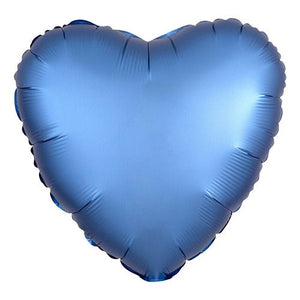 Anagram 18 inch HEART - SATIN LUXE AZURE Foil Balloon 36809-02-A-U