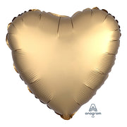 Anagram 18 inch HEART - SATIN LUXE GOLD SATEEN Foil Balloon 36803-02-A-U