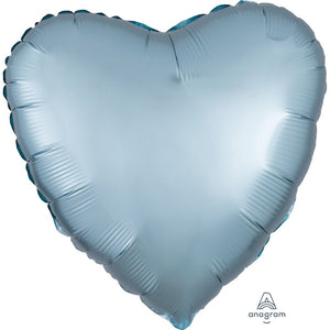 Anagram 18 inch HEART - SATIN LUXE PASTEL BLUE Foil Balloon 39911-02-A-U