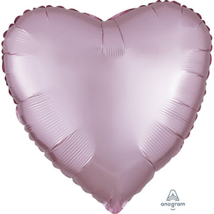 Anagram 18 inch HEART - SATIN LUXE PASTEL PINK Foil Balloon 39908-02-A-U