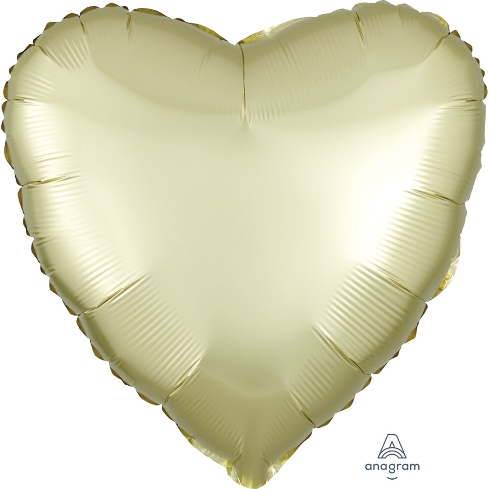 Anagram 18 inch HEART - SATIN LUXE PASTEL YELLOW Foil Balloon 39902-02-A-U