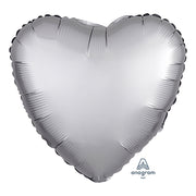 Anagram 18 inch HEART - SATIN LUXE PLATINUM Foil Balloon 36806-02-A-U