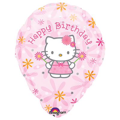 Anagram 18 inch HELLO KITTY BIRTHDAY FLORAL PERSONALIZED Foil Balloon 12532-01-A-P