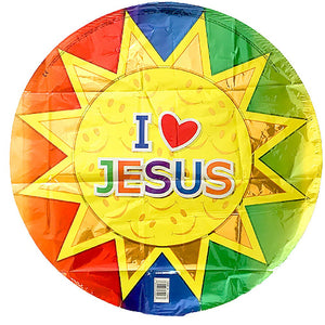 Anagram 18 inch I (HEART) JESUS SUN Foil Balloon 15907-02-A-U