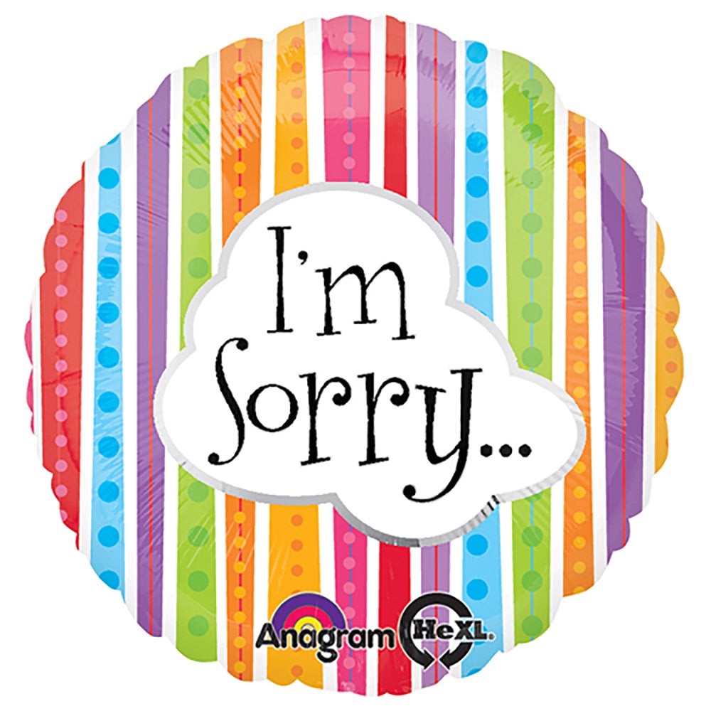 Anagram 18 inch I'M SORRY COLORFUL LINES Foil Balloon 19346-01-A-P