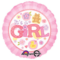 Anagram 18 inch IT'S A GIRL PINK Foil Balloon 15821-01-A-P