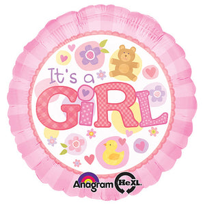 Anagram 18 inch IT'S A GIRL PINK Foil Balloon 15821-01-A-P