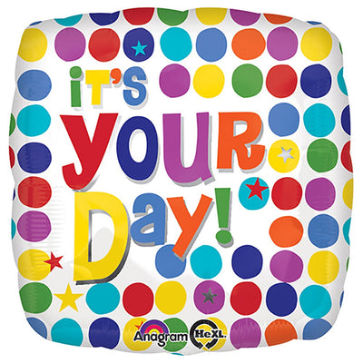 Anagram 18 inch IT'S YOUR DAY MULTI DOTS Foil Balloon 30671-01-A-P