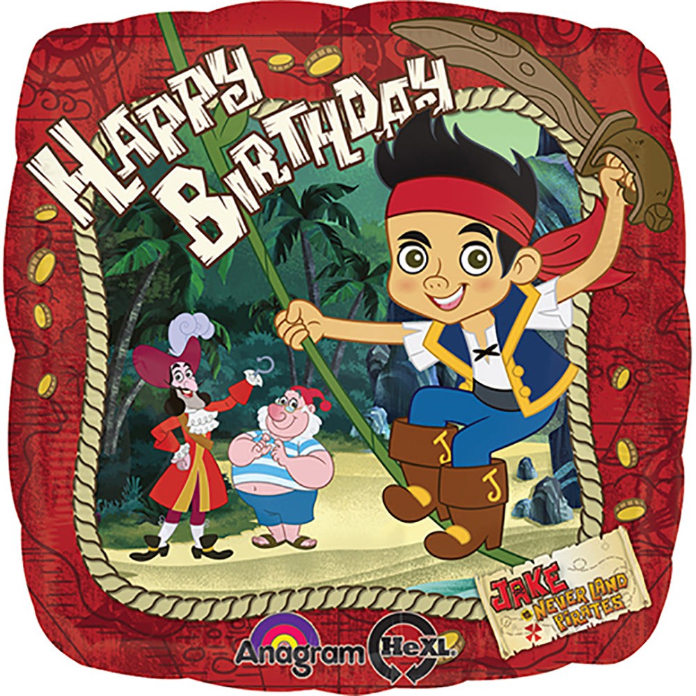 Anagram 18 inch JAKE AND THE NEVER LAND PIRATES BIRTHDAY Foil Balloon 25673-02-A-U