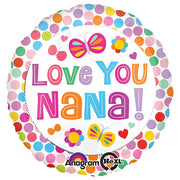 Anagram 18 inch LOVE YOU NANA Foil Balloon 31357-02-A-U