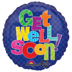 18 inch Anagram Multi-Pattern Get Well Foil Balloon - 20173