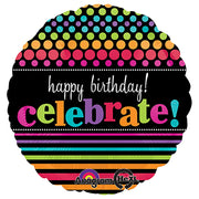 Anagram 18 inch PARTY ON CELEBRATE Foil Balloon 24487-01-A-P