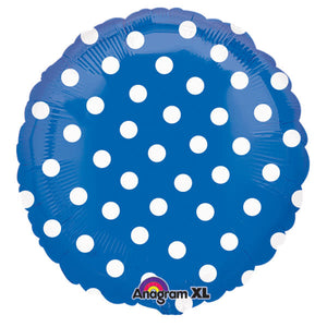 Anagram 18 inch POLKA DOT BLUE Foil Balloon 119587-02-A-U