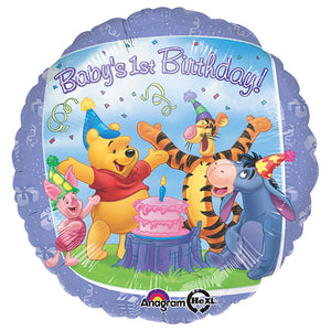 Anagram 18 inch POOH AND FRIENDS 1ST BIRTHDAY Foil Balloon