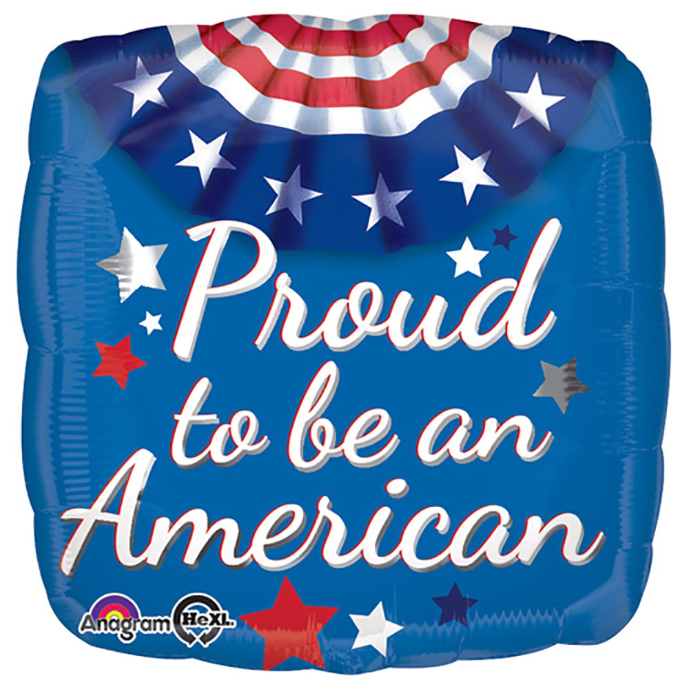 Anagram 18 inch PROUD TO BE AN AMERICAN BUNTING Foil Balloon 32855-01-A-P